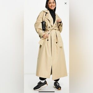 ASOS EDITION trench coat with tie in camel, oversized